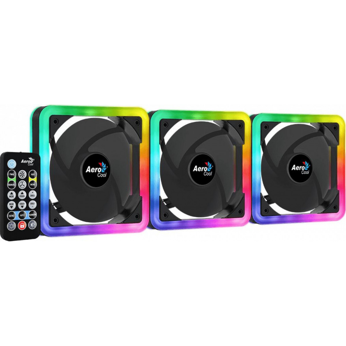 Korpusa dzesētājs Pack of 3 AeroCool Edge 14 Pro RGB 14cm Case Fans Black (ACF4-EG10217.12) - foto 3