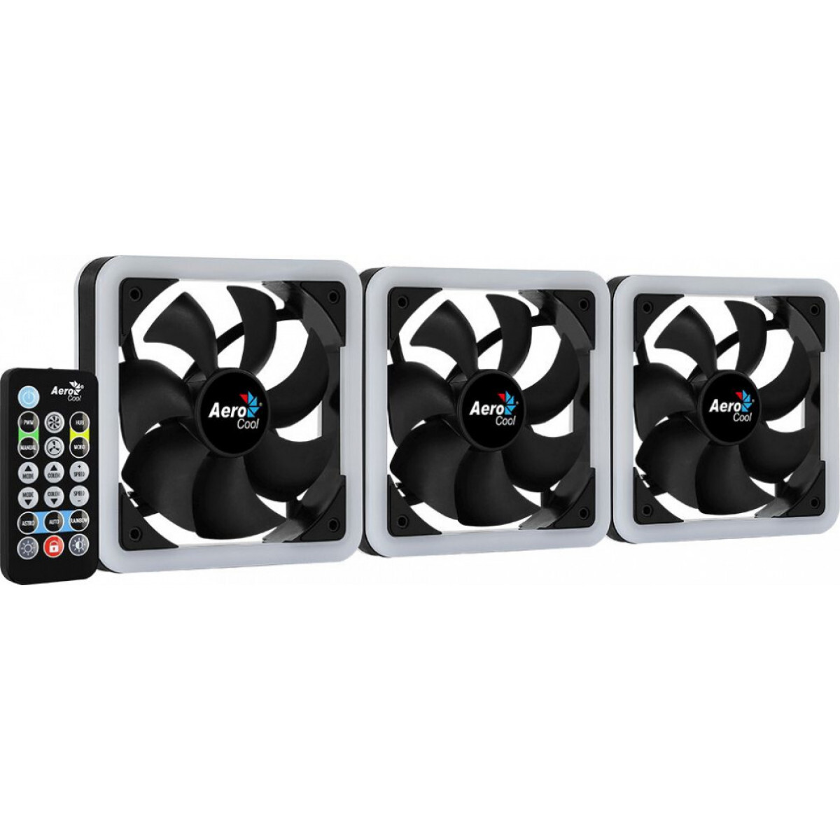 Korpusa dzesētājs Pack of 3 AeroCool Edge 14 Pro RGB 14cm Case Fans Black (ACF4-EG10217.12) - foto 4