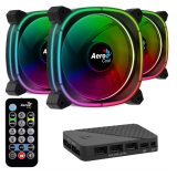 Korpusa dzesētājs Pack of 3 AeroCool Astro 12 Pro RGB 12cm Case Fans Black (ACF3-AT10217.02 / ASTRO12PRO)