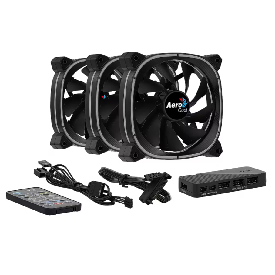 Korpusa dzesētājs Pack of 3 AeroCool Astro 12 Pro RGB 12cm Case Fans Black (ACF3-AT10217.02 / ASTRO12PRO) - foto 4