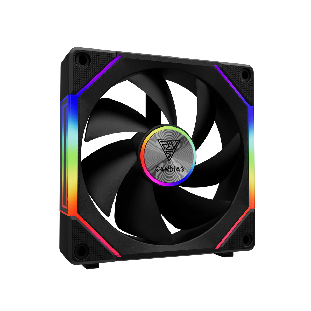 Korpusa dzesētājs Pack of 3 Gamdias Aeolus P2U RGB Case Fans 12cm Black (16302-03303-00000-G) - foto 2