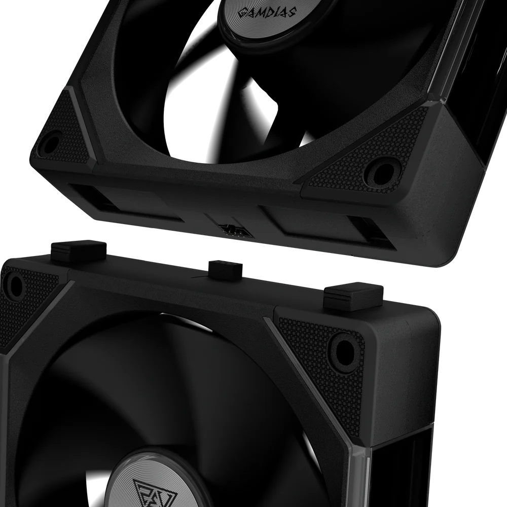 Korpusa dzesētājs Pack of 3 Gamdias Aeolus P2U RGB Case Fans 12cm Black (16302-03303-00000-G) - foto 5