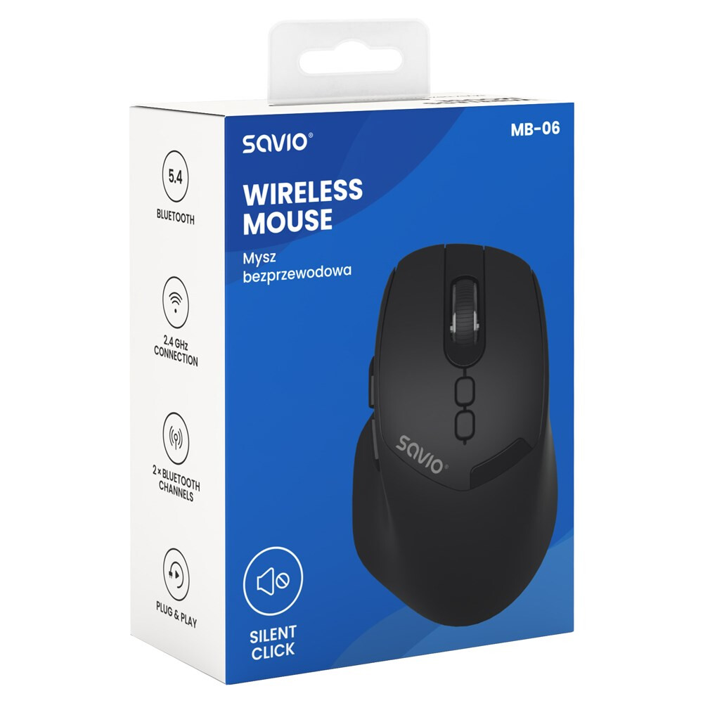Pele Savio MB-06 mouse Universal Ambidextrous Bluetooth 3800 DPI - foto 3