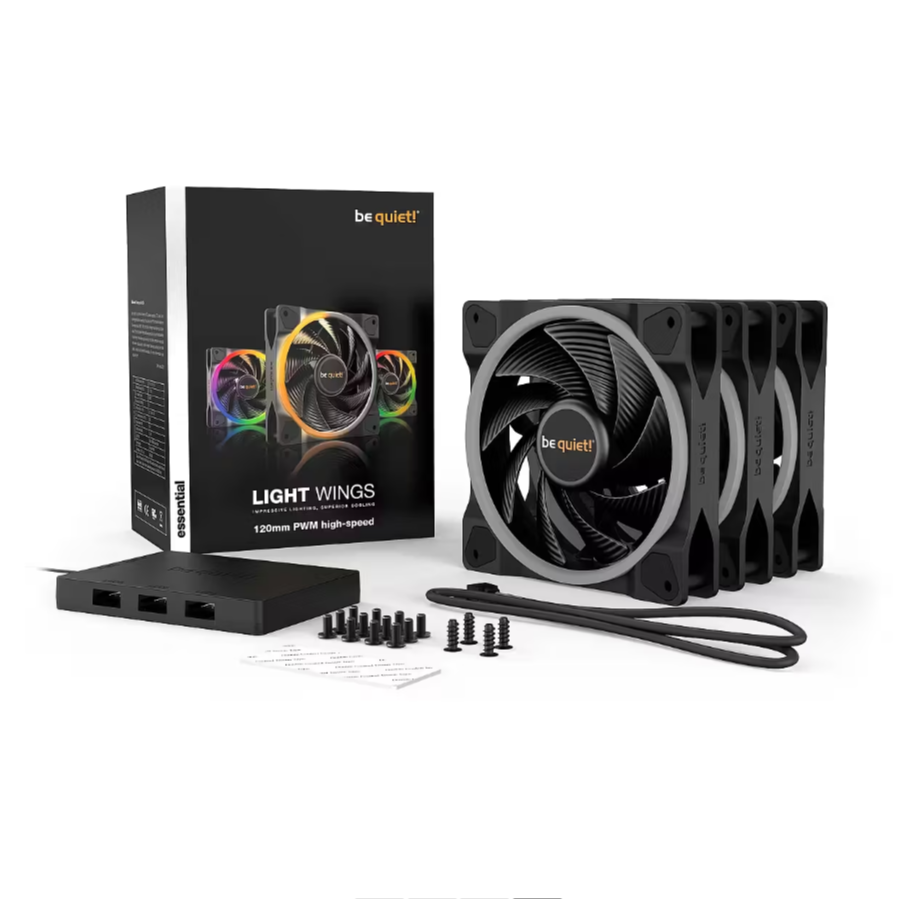 Korpusa dzesētājs Be Quiet! Light Wings High Speed Black (BL077) - foto 4