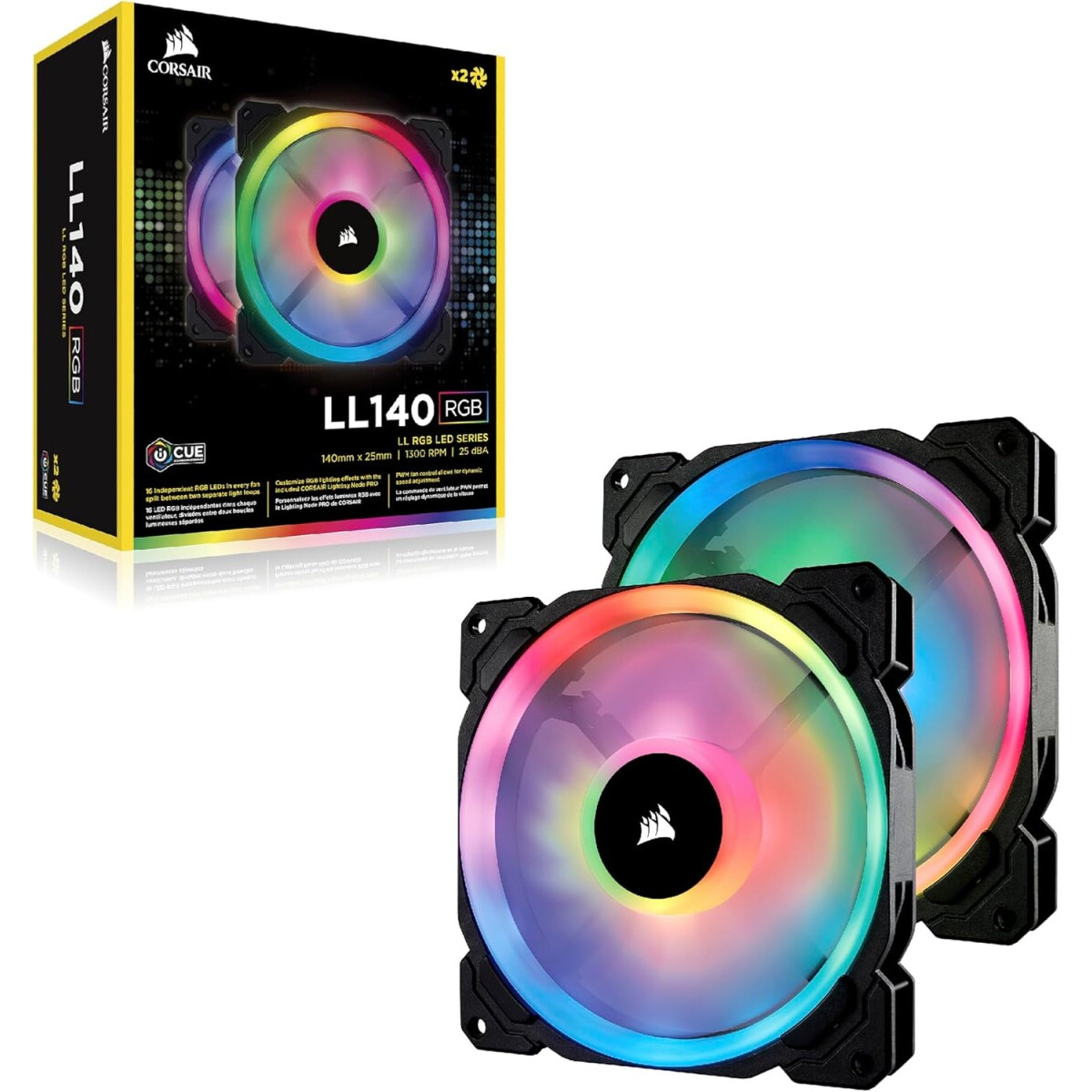 Korpusa dzesētājs Corsair Dual Light Loop LL140 RGB 14cm Black (CO-9050074-WW) - foto 3