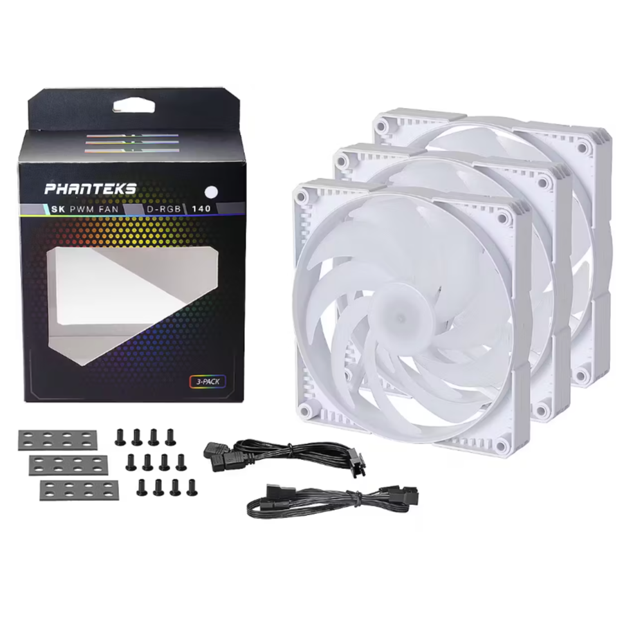 Korpusa dzesētājs Phanteks PH-F140 SK RGB 14cm White (PH-F140SK_DRGB_PWM_WT01_3P)