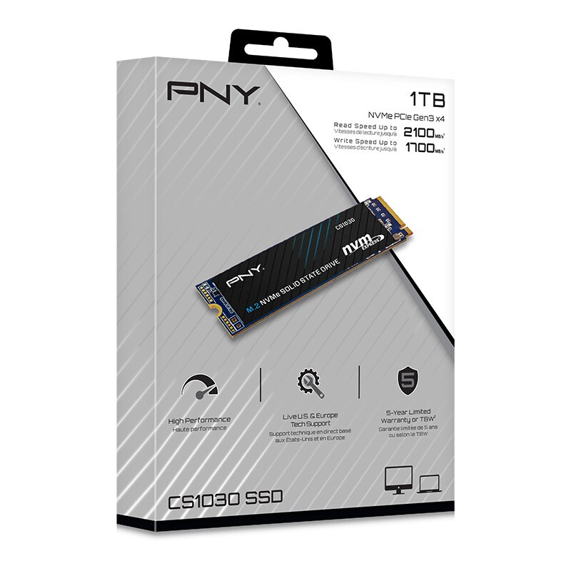 SSD PNY CS1030 1TB M.2 NVMe 3D NAND Black (M280CS1030-1TB-RB) - foto 2
