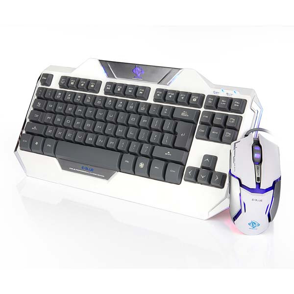 Tastatūra + pele E-blue Auroza keyboard white (EKM811WHUS-IU)
