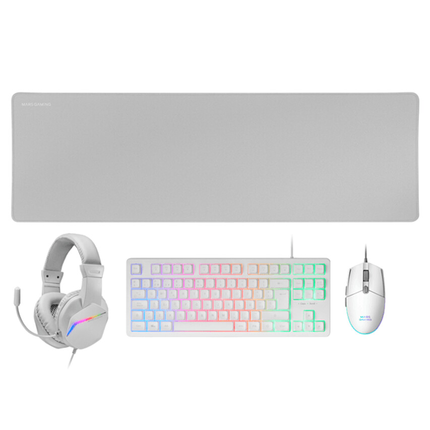 Tastatūra + pele Mars Gaming MCP-RGB3 White (MCPRGB3WFR)