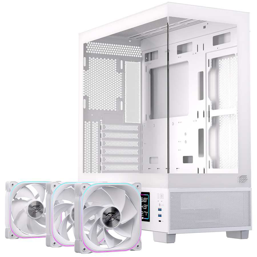 Datoru korpuss Einarex S501D Mid-Tower White (EXCS-PR-51DR-W)