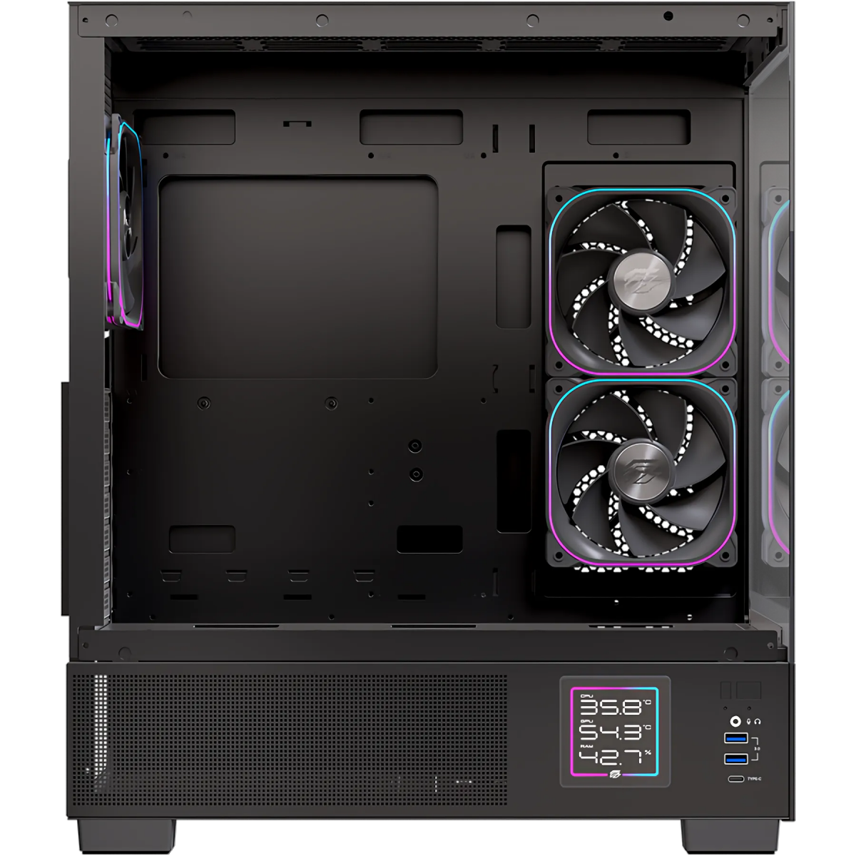 Datoru korpuss Einarex S501D Mid-Tower Black (EXCS-PR-51DR-B) - foto 3