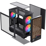 Datoru korpuss Einarex PM400 Midi Tower Black EXCS-PM-400R-B