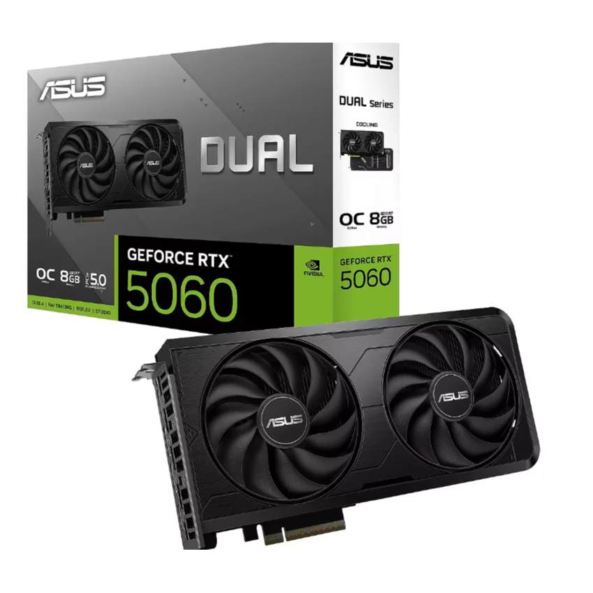 Videokarte ASUS DUAL RTX 5060 EVO OC 8GB Black (90YV0NS0-M0NB00)