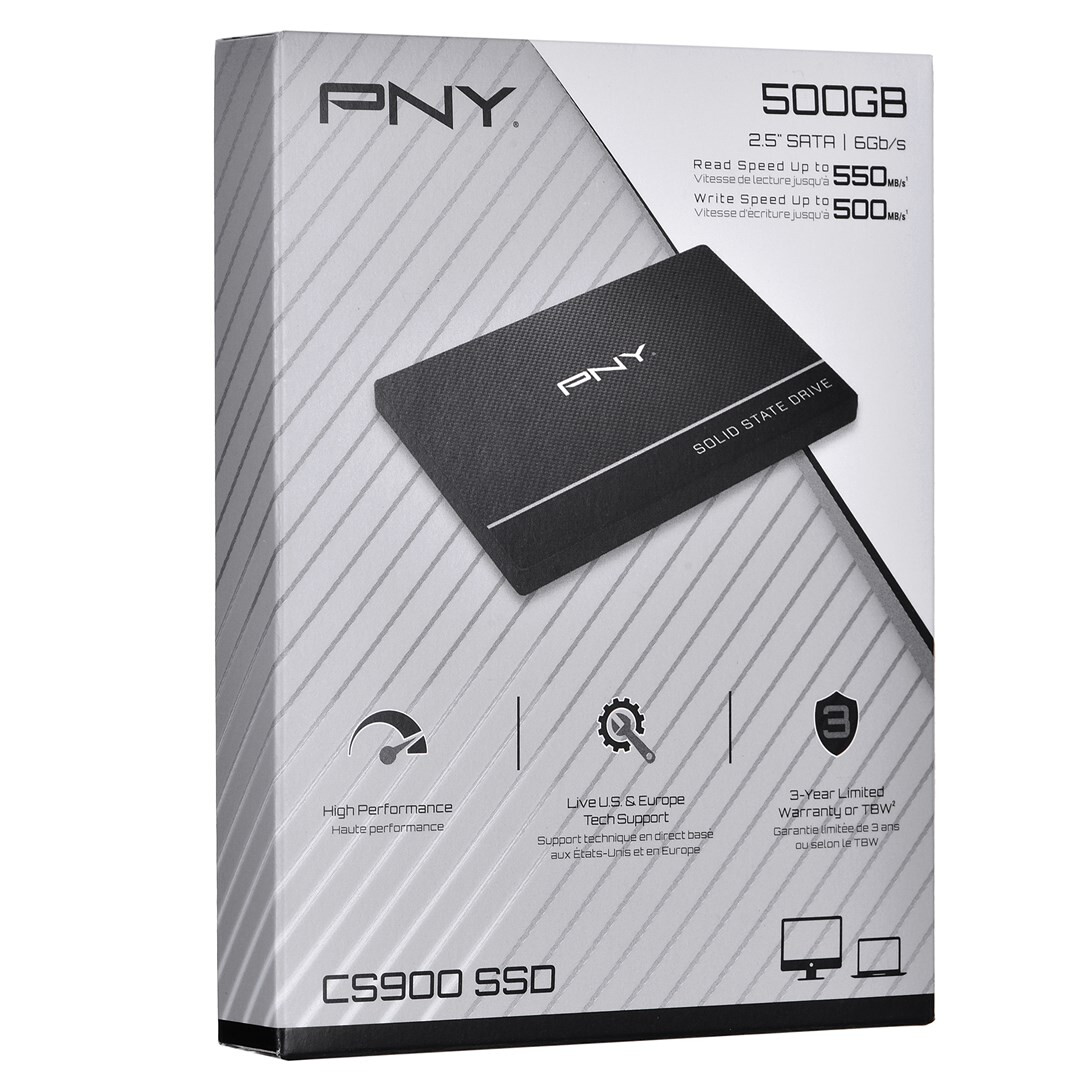 SSD PNY CS900 500 GB 2.5" SATA III 3D TLC Black (SSD7CS900-500-RB) - foto 3