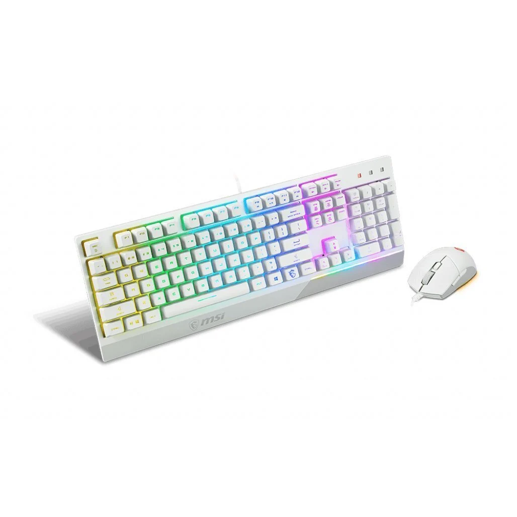 Tastatūra + pele MSI Vigor GK30 Combo RGB White (VIGOR GK30 COMBO WHITE FR)