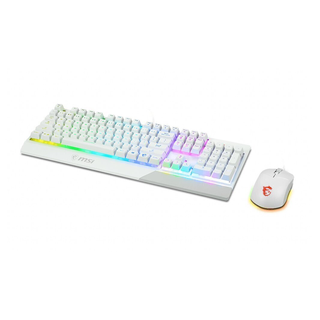 Tastatūra + pele MSI Vigor GK30 Combo RGB White (VIGOR GK30 COMBO WHITE FR) - foto 2