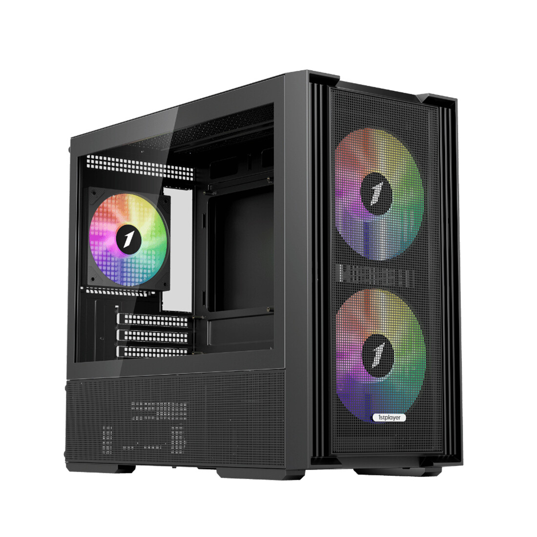 Datoru korpuss 1stPlayer AU6 ARGB Micro ATX Black (AU6-BK-2FA7-14-2FA7R-1FA7)
