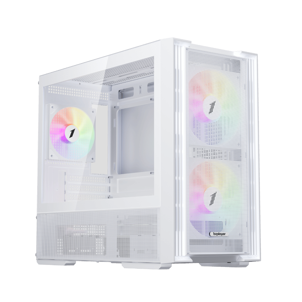 Datoru korpuss 1stPlayer AU6 ARGB Micro ATX White (AU6-WH-2FA7-14-W-2FA7R-W-1FA7-)