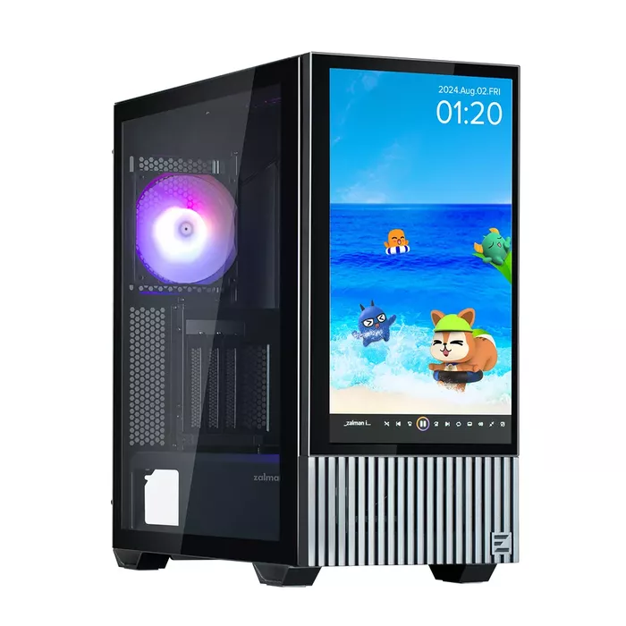 Datoru korpuss Zalman Z10 DS RGB LCD Black (8070141000100) - foto 2