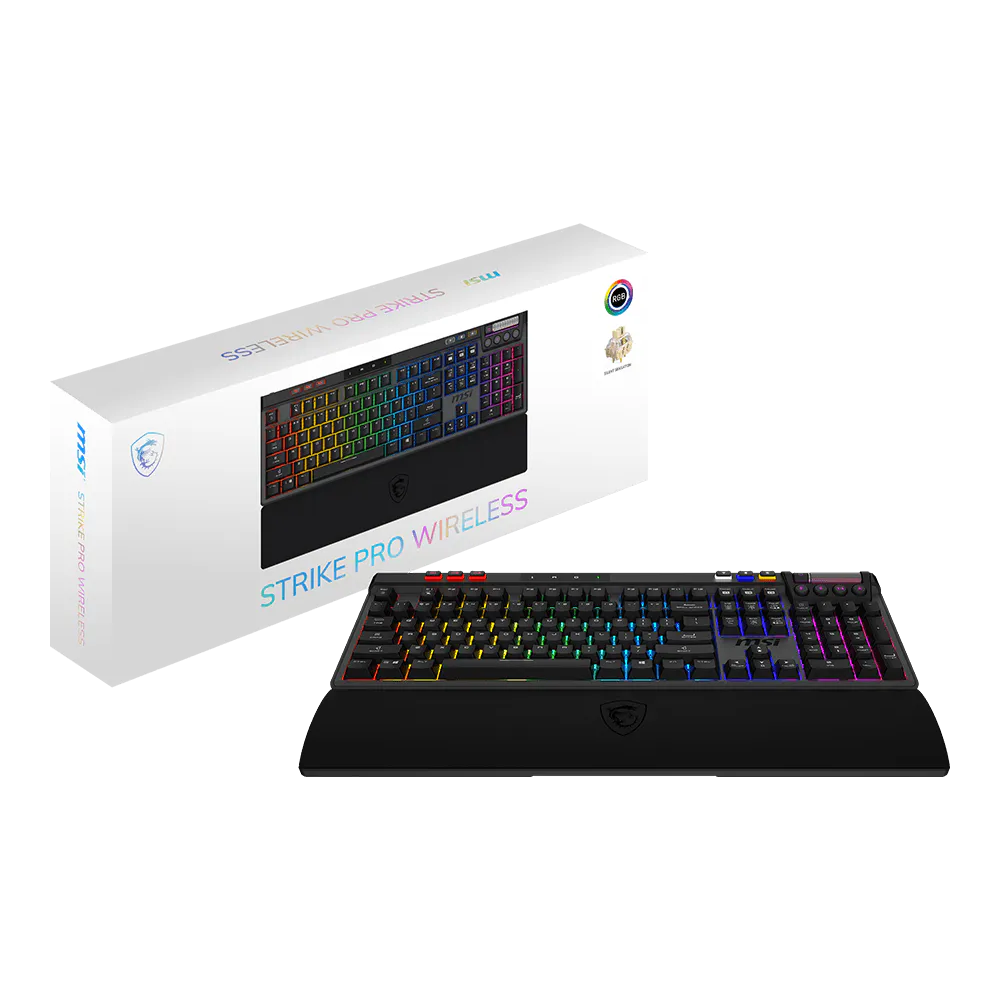 Tastatūra MSI Strike Pro Silent RGB Black - MSI STRIKE PRO W SILENT FR - foto 5