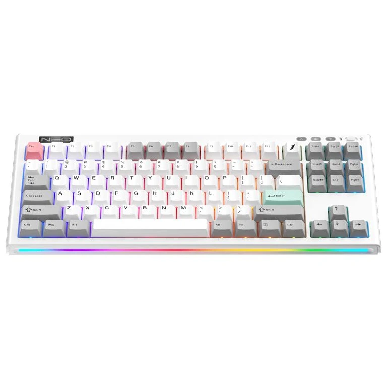 Tastatūra 1stPlayer Neo87 RGB White (NEO87-FW-TLD-FRA)