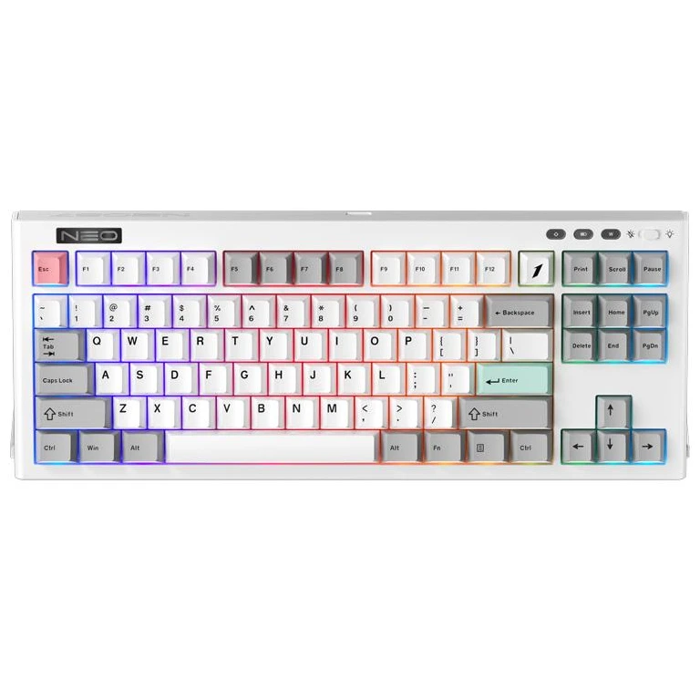 Tastatūra 1stPlayer Neo87 RGB White (NEO87-FW-TLD-FRA) - foto 2