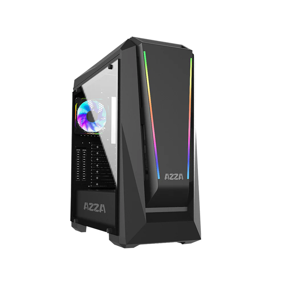 Datoru korpuss Azza Chroma A RGB Black (CSAZ-410A)