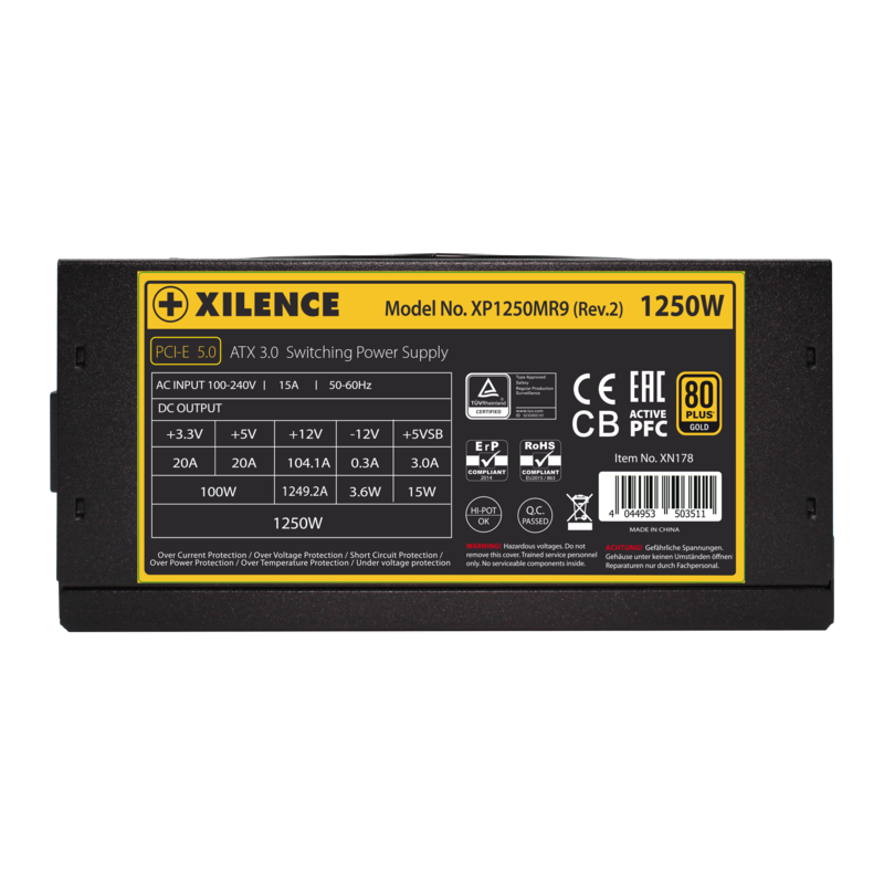 Barošanas bloks Xilence Performance X 1250W Black/Red (XN178) - foto 3