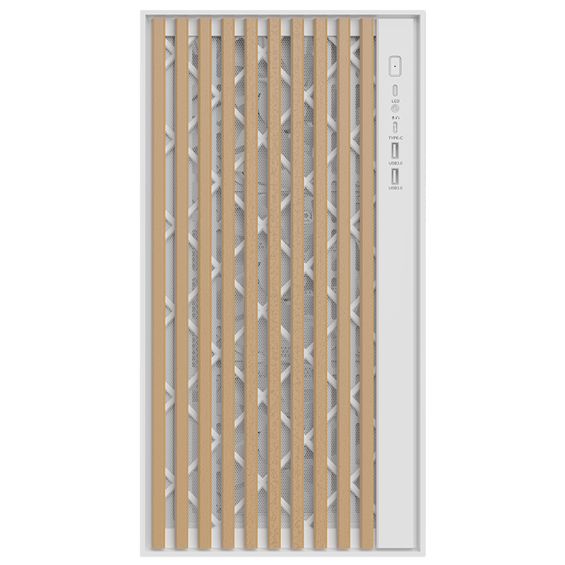 Datoru korpuss iTek Woody ATX White/Brown (ITGCAWO28W) - foto 3