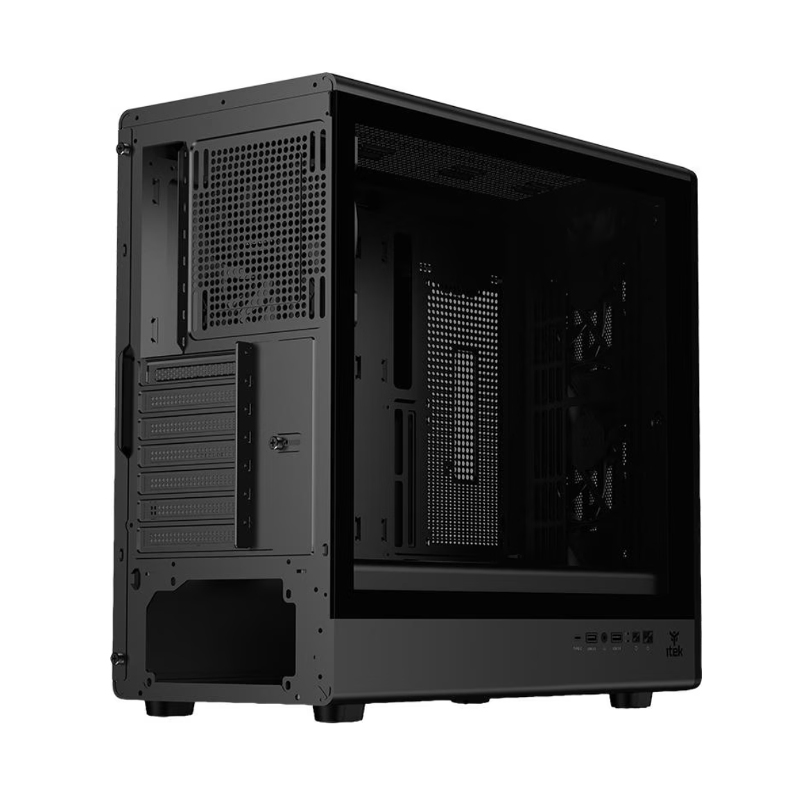 Datoru korpuss iTek Woody W2B Midi-Tower Black (ITGCAWOW2B) - foto 4