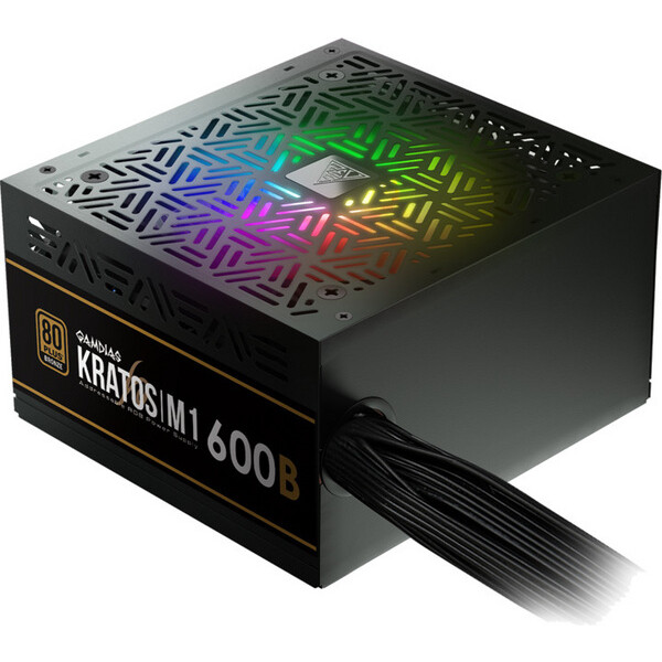 Barošanas bloks Gamdias Kratos M1-600B RGB 600W Black (16210-01000-10000-G)