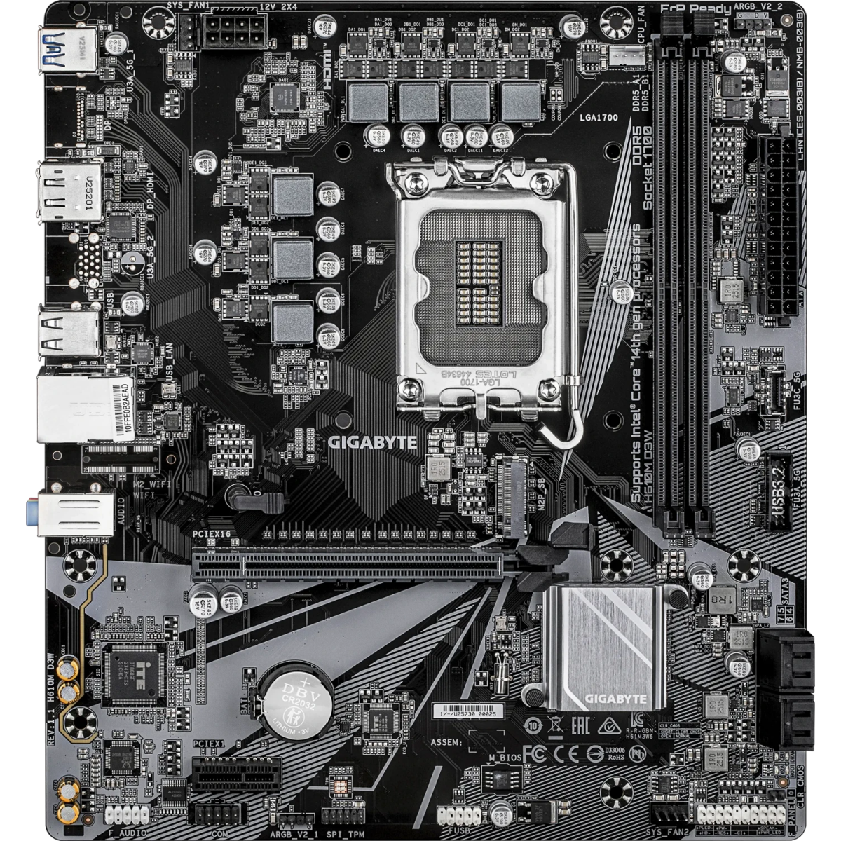 Pamatplate Gigabyte H610 H610M D3W Black - foto 3