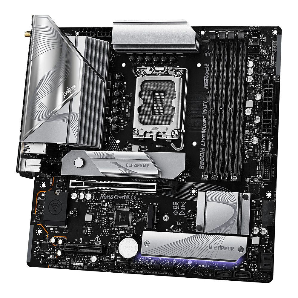 Pamatplate ASRock B860 B860M LiveMixer WiFi Black (90-MXBRT0-A0UAYZ)