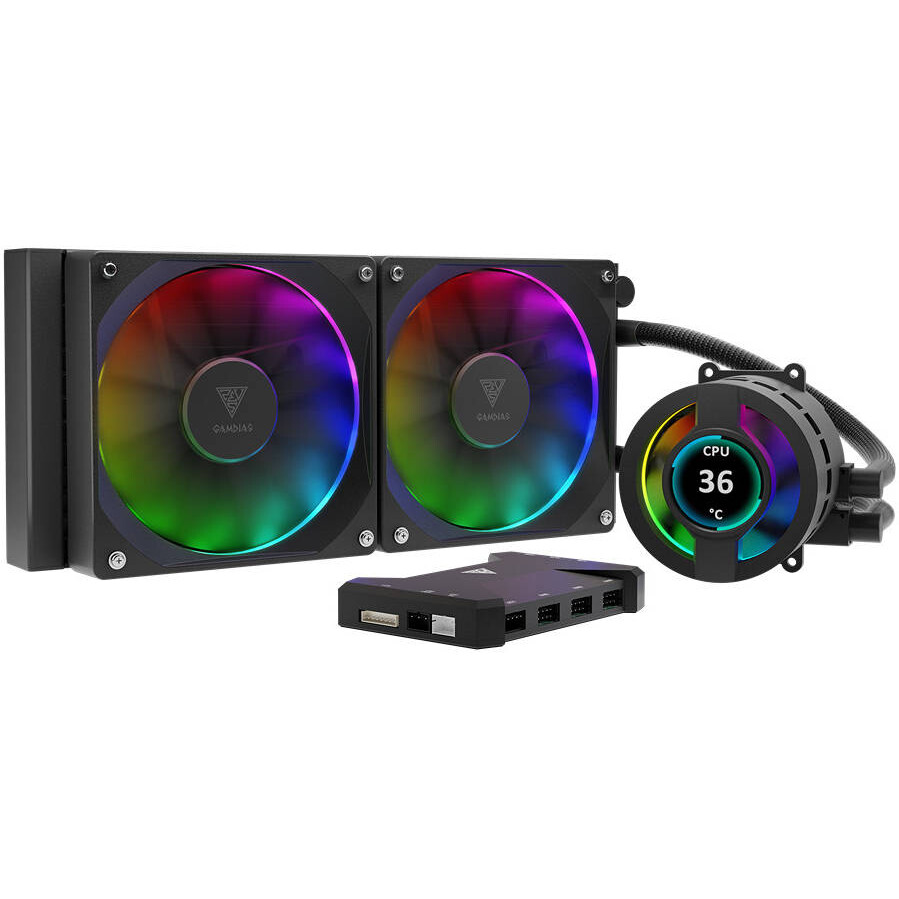 Procesoru dzesētājs Gamdias Chione P3U 240mm Black (CHIONE P3-240U)