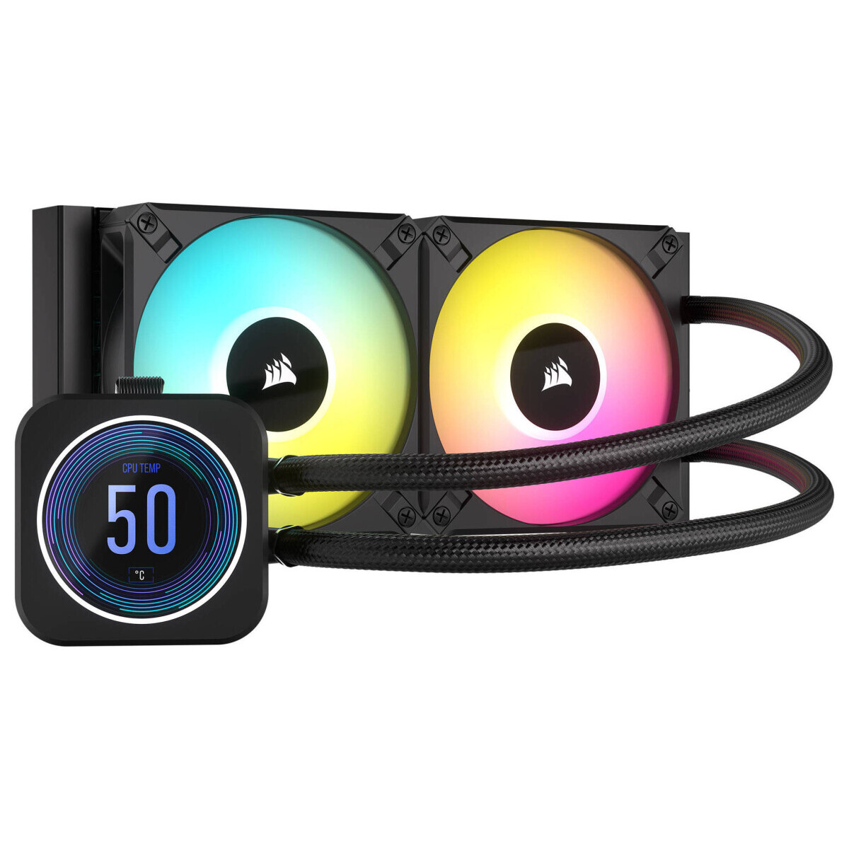 Procesoru dzesētājs Corsair iCue H100i Elite LCD XT RGB 240mm Black (CW-9060074-WW)