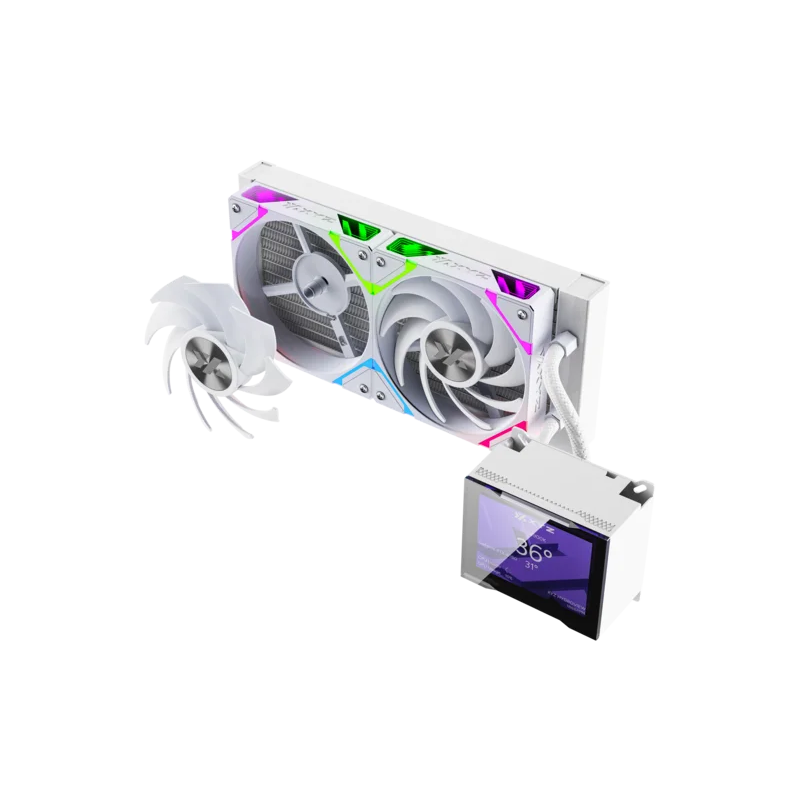 Procesoru dzesētājs XYZ Hydrotemp RGB 240mm White (X-WC-HYDROTEMP-240W) - foto 3