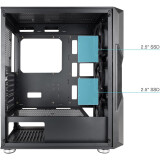 Datoru korpuss TooQ NightCity RGB Black/Silver (TQGCC103-B)