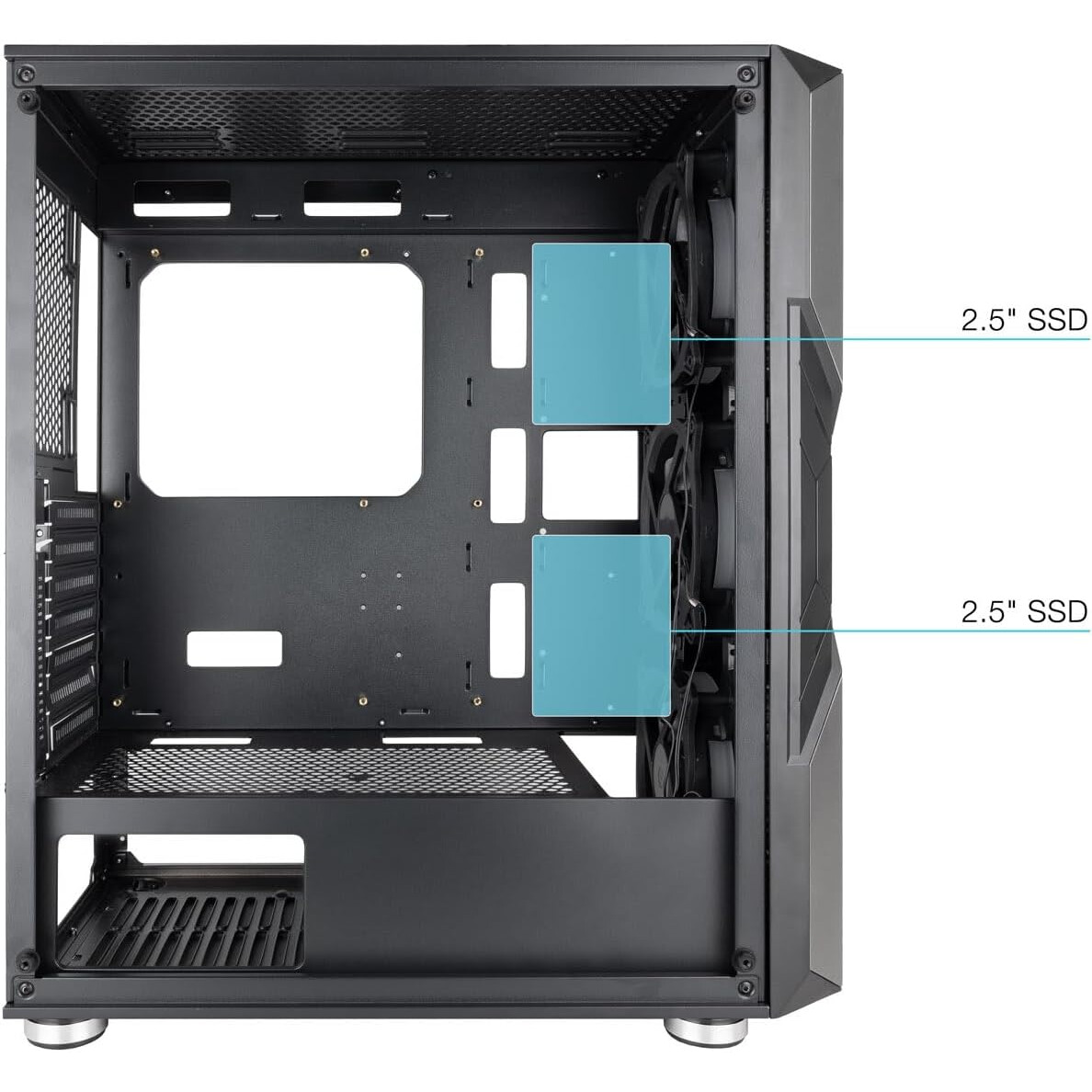 Datoru korpuss TooQ NightCity RGB Black/Silver (TQGCC103-B) - foto 2
