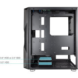 Datoru korpuss TooQ NightCity RGB Black/Silver (TQGCC103-B)