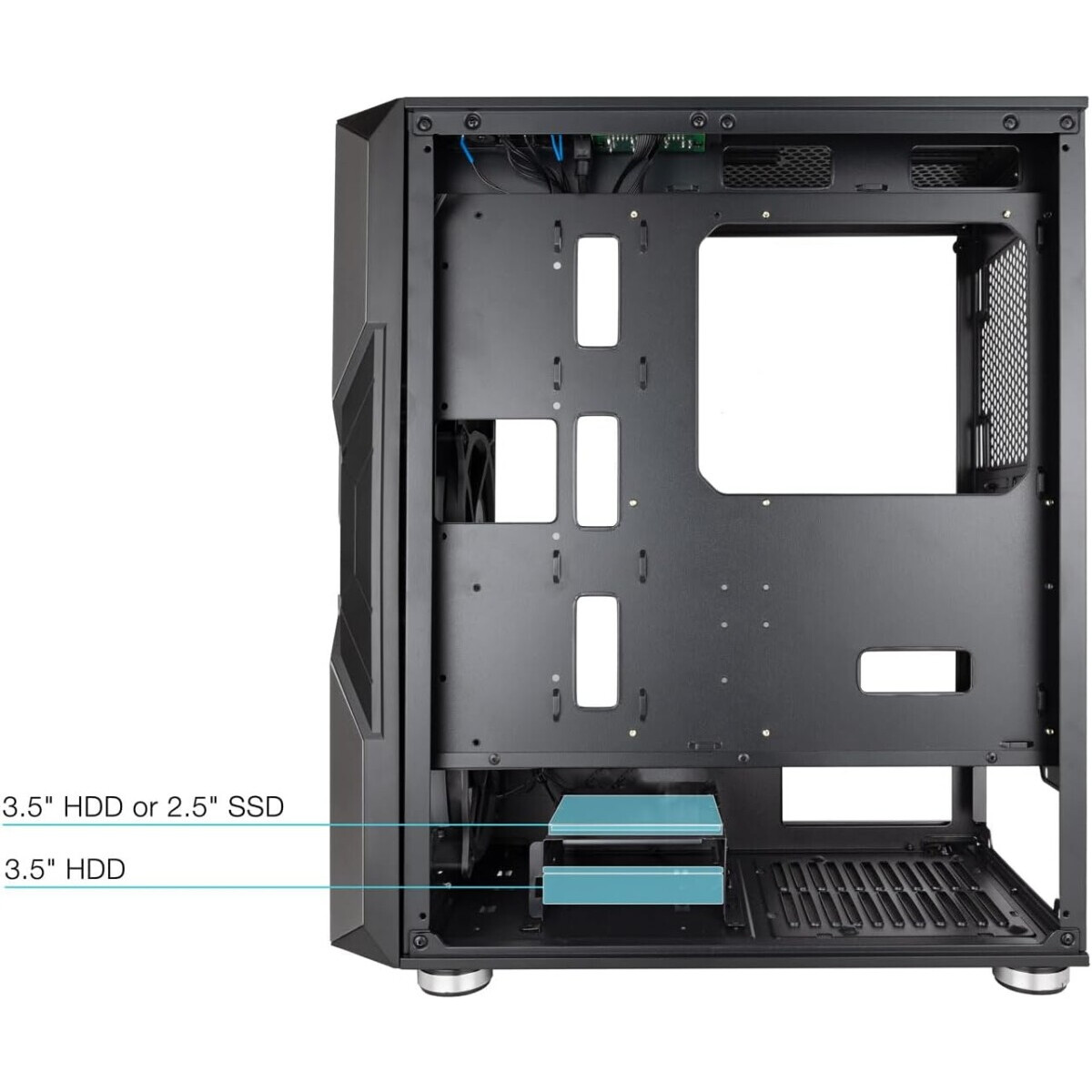 Datoru korpuss TooQ NightCity RGB Black/Silver (TQGCC103-B) - foto 3