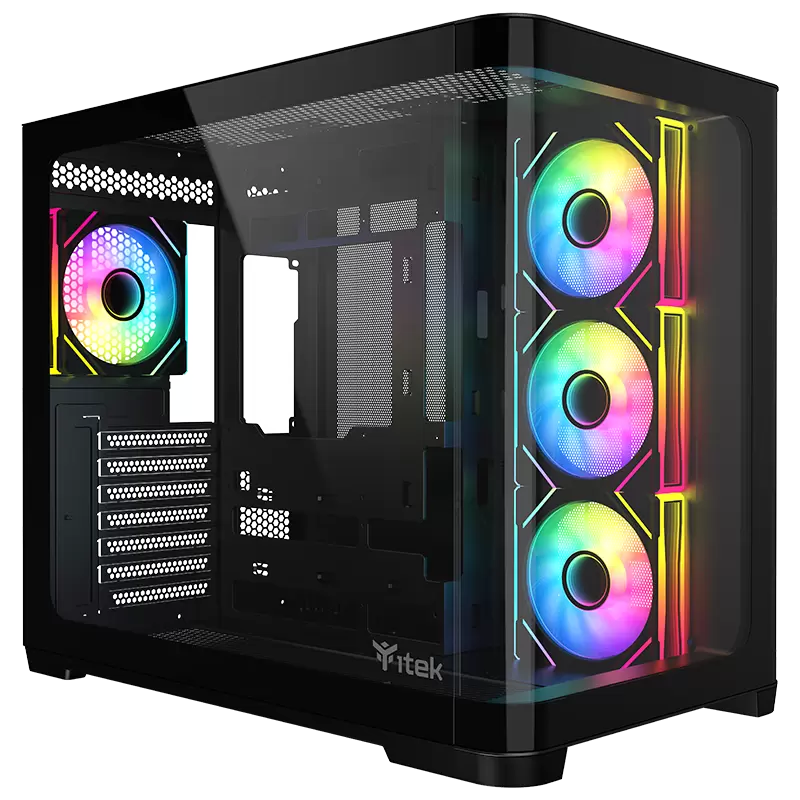 Datoru korpuss iTek Dark Cave Curved black (ITGCADCCB)