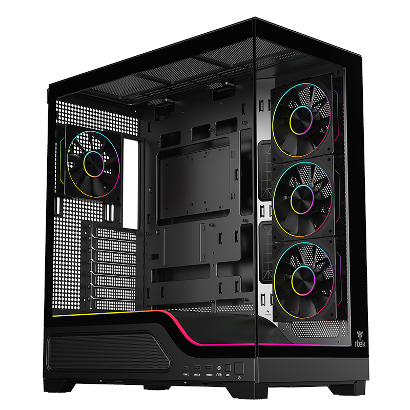 Datoru korpuss iTek SHOWBUI WAVE 82B ARGB Black (ITGCASBW82B)