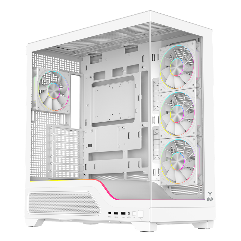 Datoru korpuss iTek SHOWBUI WAVE 82W ARGB White (ITGCASBW82W)