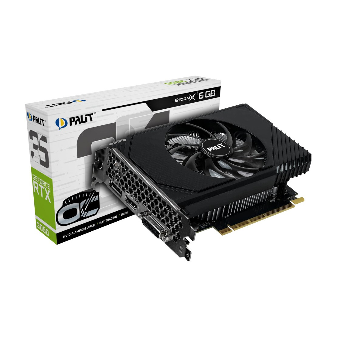 Videokarte Palit GeForce RTX 3050 StormX OC 6GB NVIDIA GDDR6 Black (NE63050S18JE-1072F) - foto 3