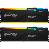 Operatīvā atmiņa Kingston FURY Beast RGB 16GB 5200 MHz DDR5 CL40 KIT 2x 8GB Black (KF552C40BBAK2-16)