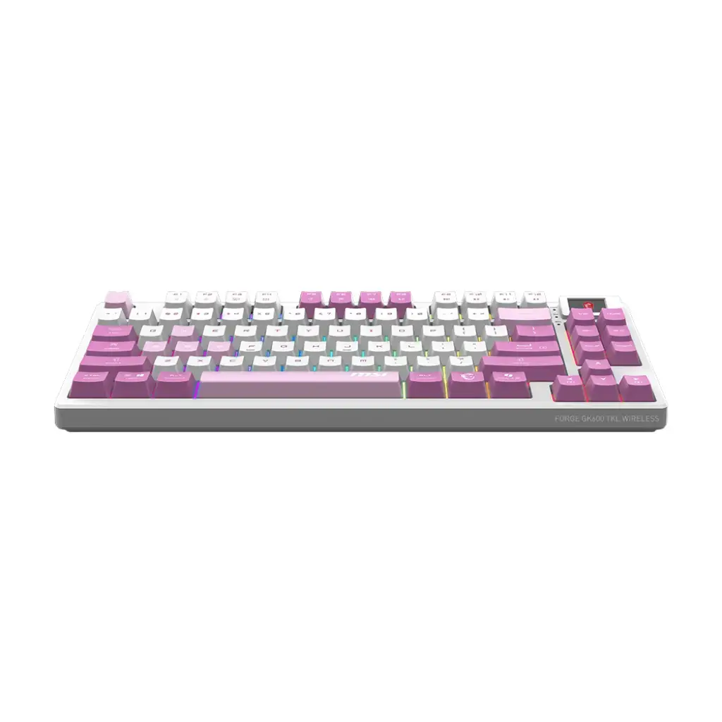 Tastatūra MSI FORGE GK600 RGB VIOLET - FORGE GK600 TKL W VIOLET FR - foto 4