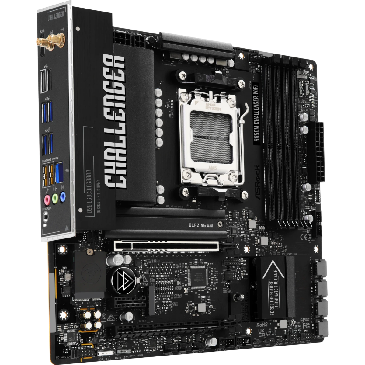 Pamatplate ASRock B850M Challenger WiFi Black (90-MXBU40-A0UAYZ) - foto 3