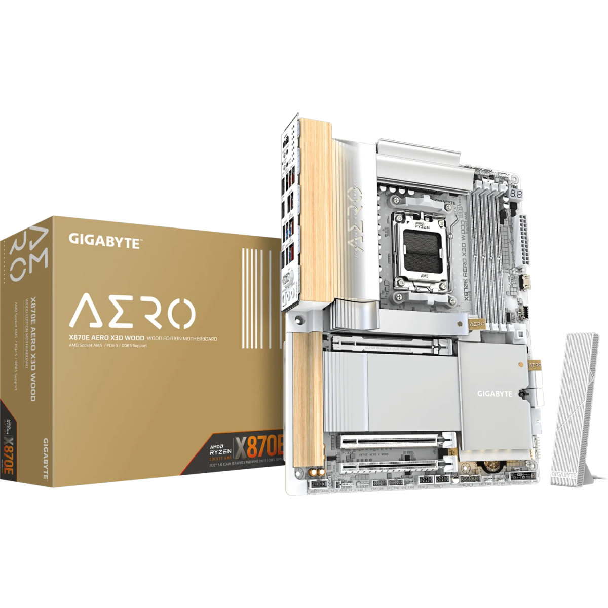 Pamatplate GIGABYTE X870E Aero X3D Wood Silver (X870E AERO X WOOD) - foto 2