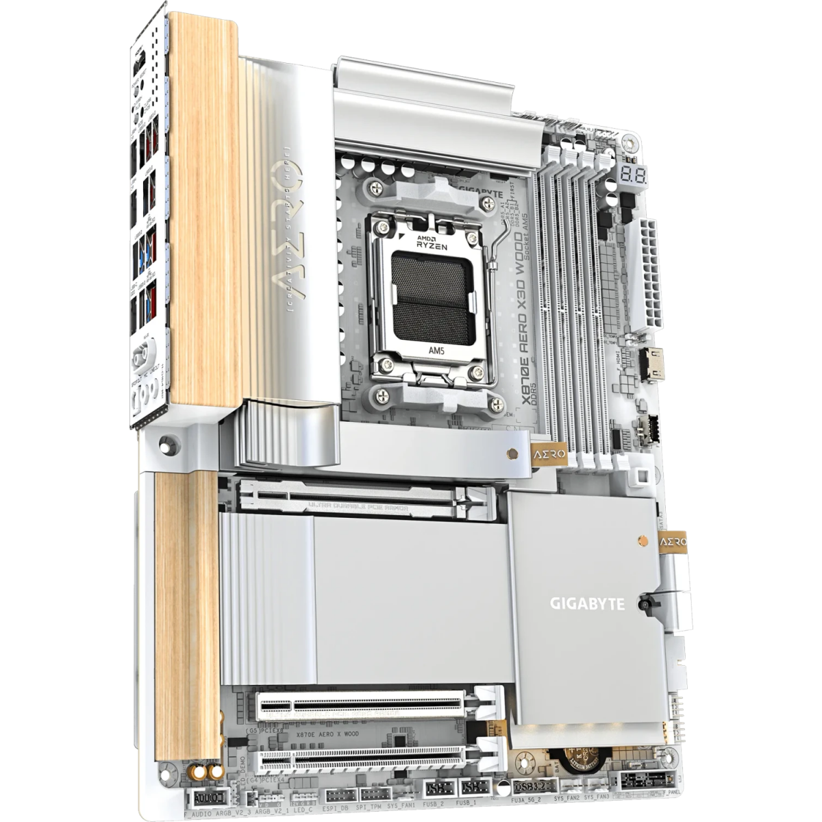 Pamatplate GIGABYTE X870E Aero X3D Wood Silver (X870E AERO X WOOD) - foto 4