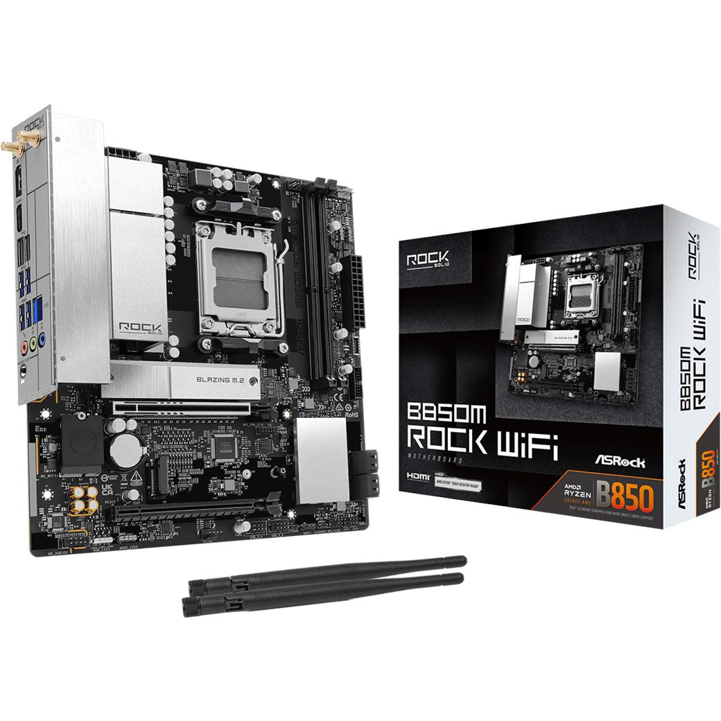 Pamatplate ASRock B850 B850M Rock WiFi Black (90-MXBU70-A0UAYZ) - foto 5